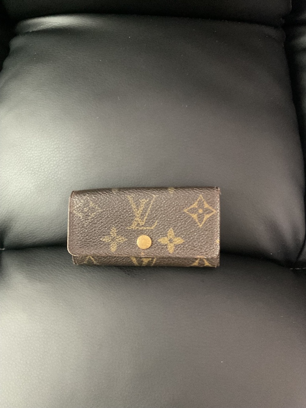 Louis Vuitton Monogram 4 Key Holder Multicles Case Brown Vintage Authentic Fair